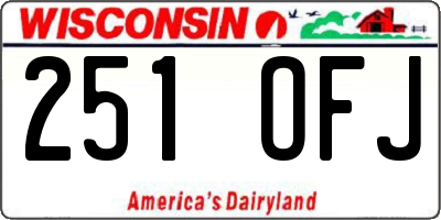 WI license plate 251OFJ