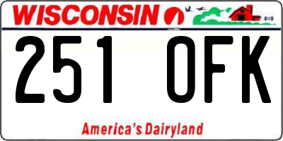 WI license plate 251OFK