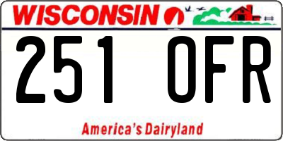 WI license plate 251OFR