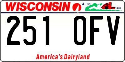 WI license plate 251OFV