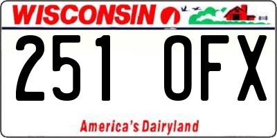 WI license plate 251OFX