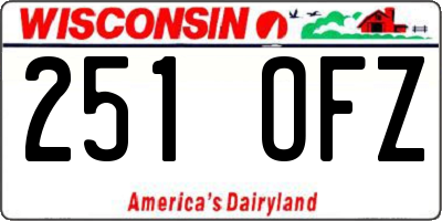 WI license plate 251OFZ