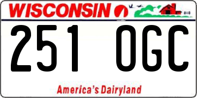 WI license plate 251OGC
