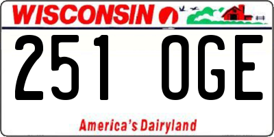 WI license plate 251OGE