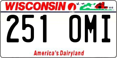 WI license plate 251OMI