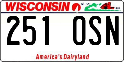 WI license plate 251OSN