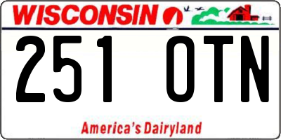 WI license plate 251OTN
