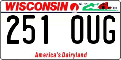WI license plate 251OUG
