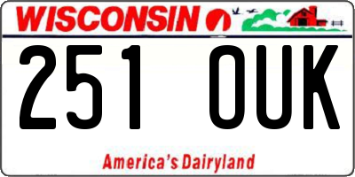 WI license plate 251OUK