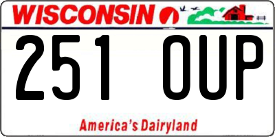 WI license plate 251OUP