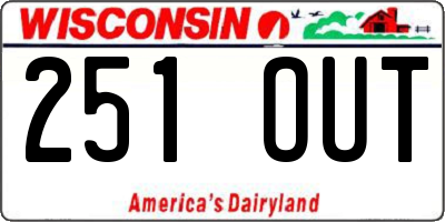 WI license plate 251OUT