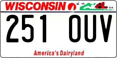 WI license plate 251OUV