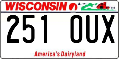 WI license plate 251OUX