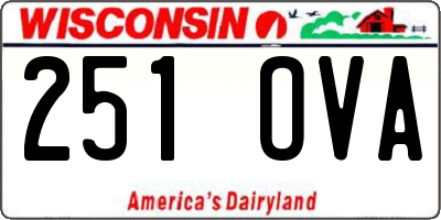 WI license plate 251OVA