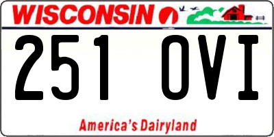 WI license plate 251OVI