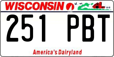 WI license plate 251PBT