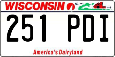 WI license plate 251PDI