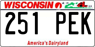 WI license plate 251PEK