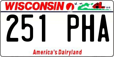 WI license plate 251PHA