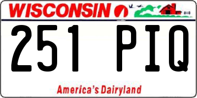 WI license plate 251PIQ