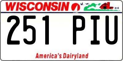 WI license plate 251PIU