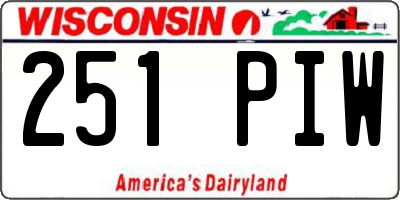 WI license plate 251PIW