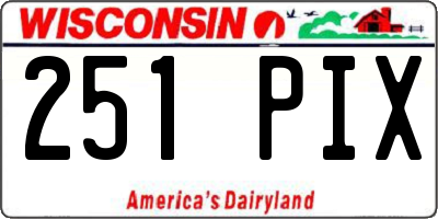 WI license plate 251PIX