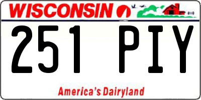 WI license plate 251PIY