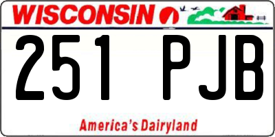 WI license plate 251PJB