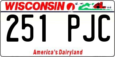 WI license plate 251PJC