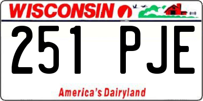 WI license plate 251PJE