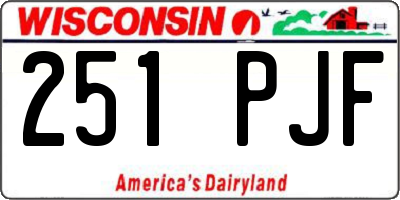 WI license plate 251PJF