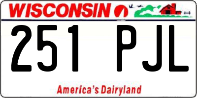 WI license plate 251PJL