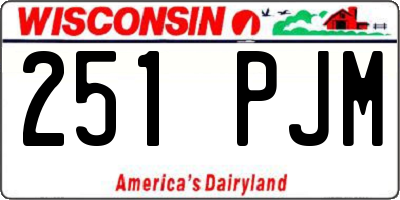 WI license plate 251PJM