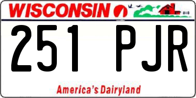 WI license plate 251PJR