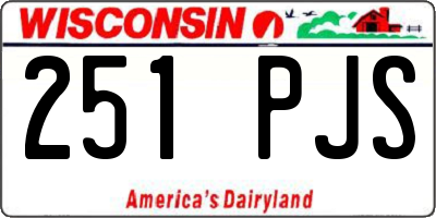 WI license plate 251PJS