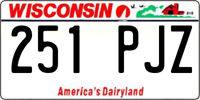 WI license plate 251PJZ
