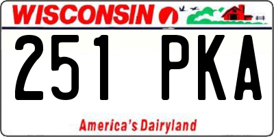 WI license plate 251PKA