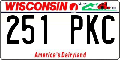 WI license plate 251PKC