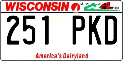 WI license plate 251PKD