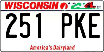 WI license plate 251PKE