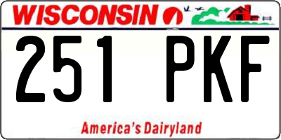 WI license plate 251PKF