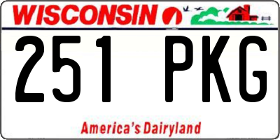 WI license plate 251PKG