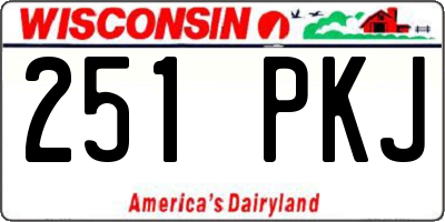 WI license plate 251PKJ