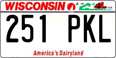 WI license plate 251PKL