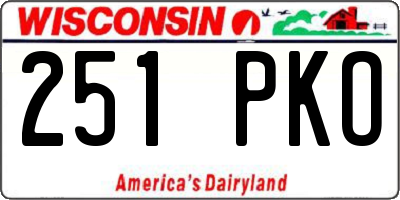 WI license plate 251PKO