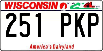 WI license plate 251PKP