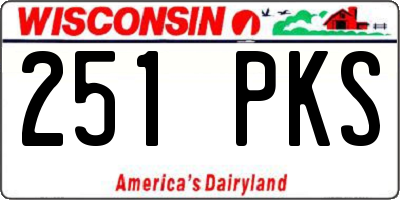 WI license plate 251PKS