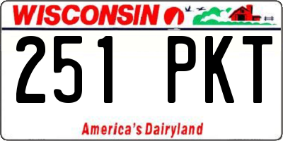 WI license plate 251PKT