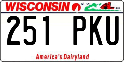 WI license plate 251PKU
